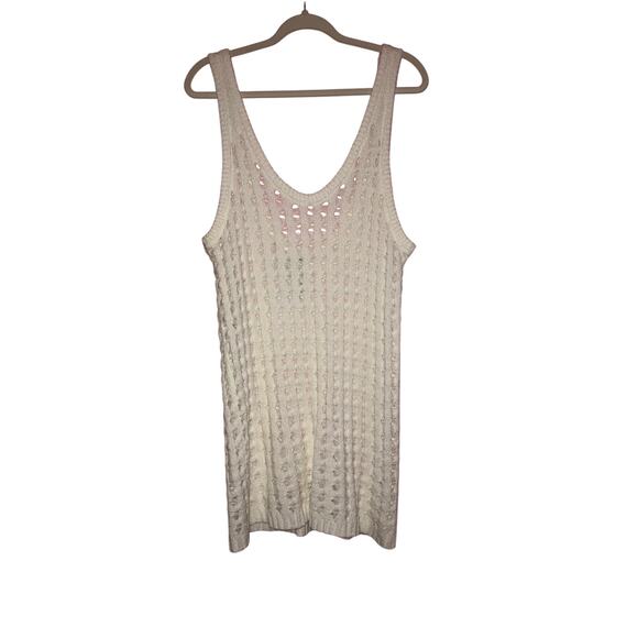 NWT Uncharted Threads white open crochet knit beachy dress size medium - Picture 1 of 7